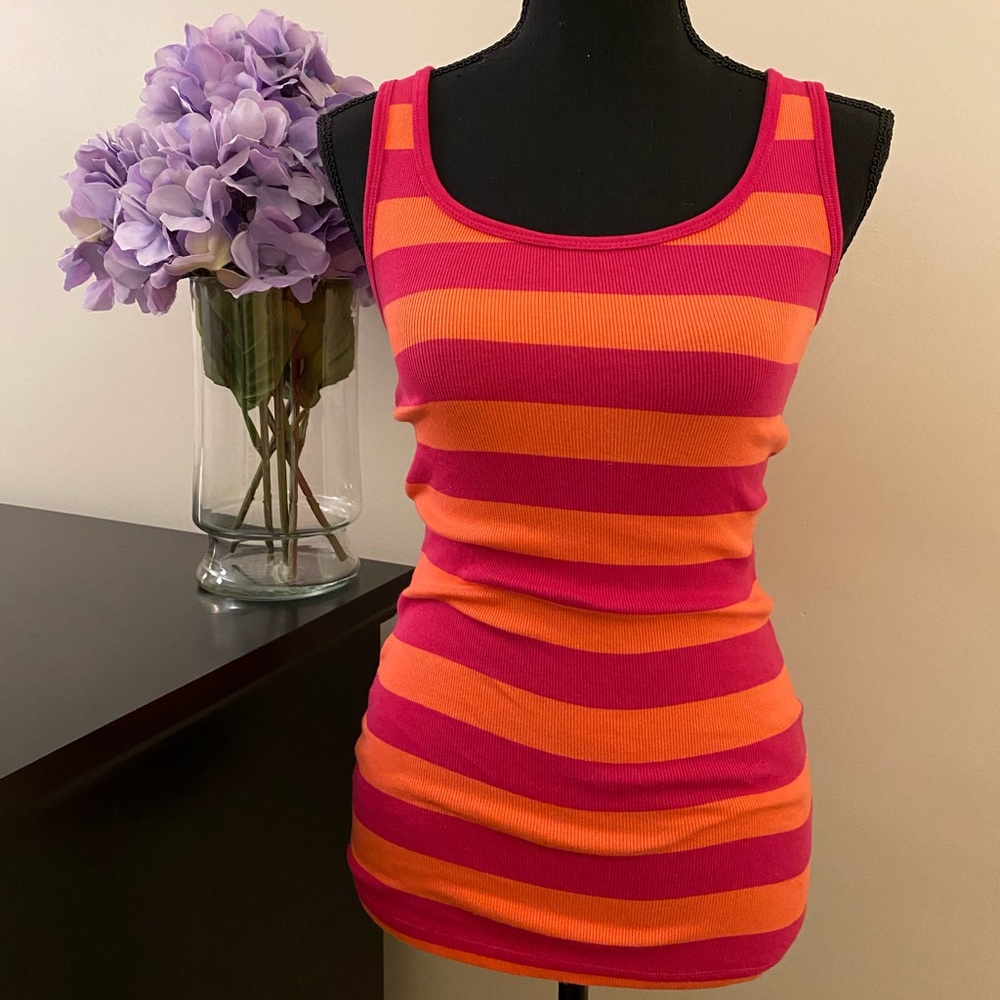NEW Women’s Old Navy Pink & Orange Stripe Tank